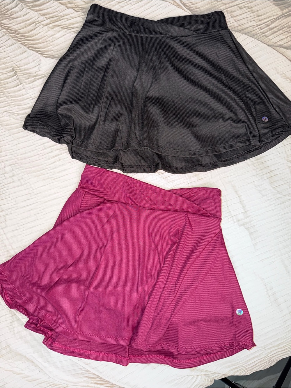 RBX Girls Athletic Skirt Duo - Black and Magenta